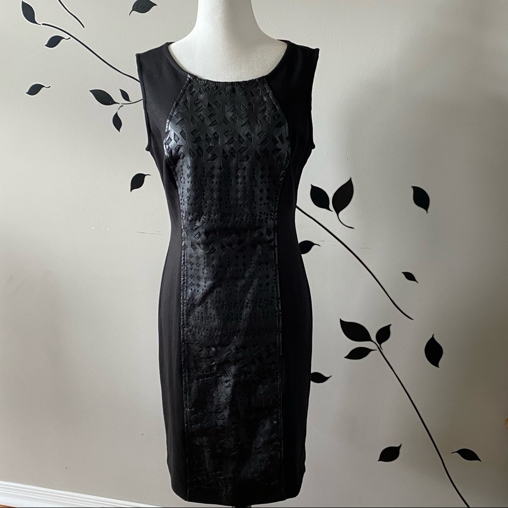 Eci leather front dress